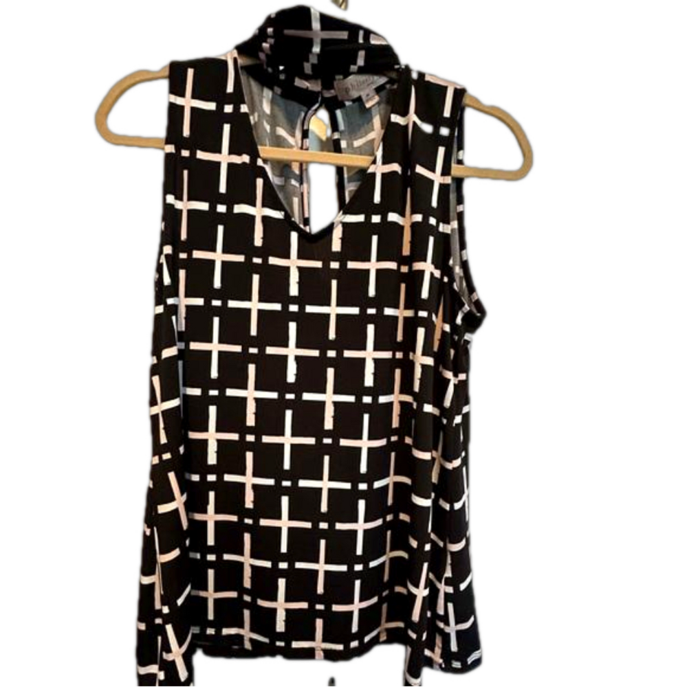 Philosophy Republic Black and Pink Sleeveless Top | M